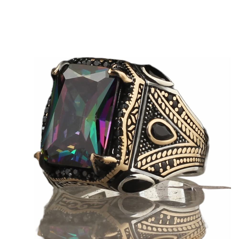 ANILLO REPTILIANO DIAMANTE MULTICOLOR - Imagen 2