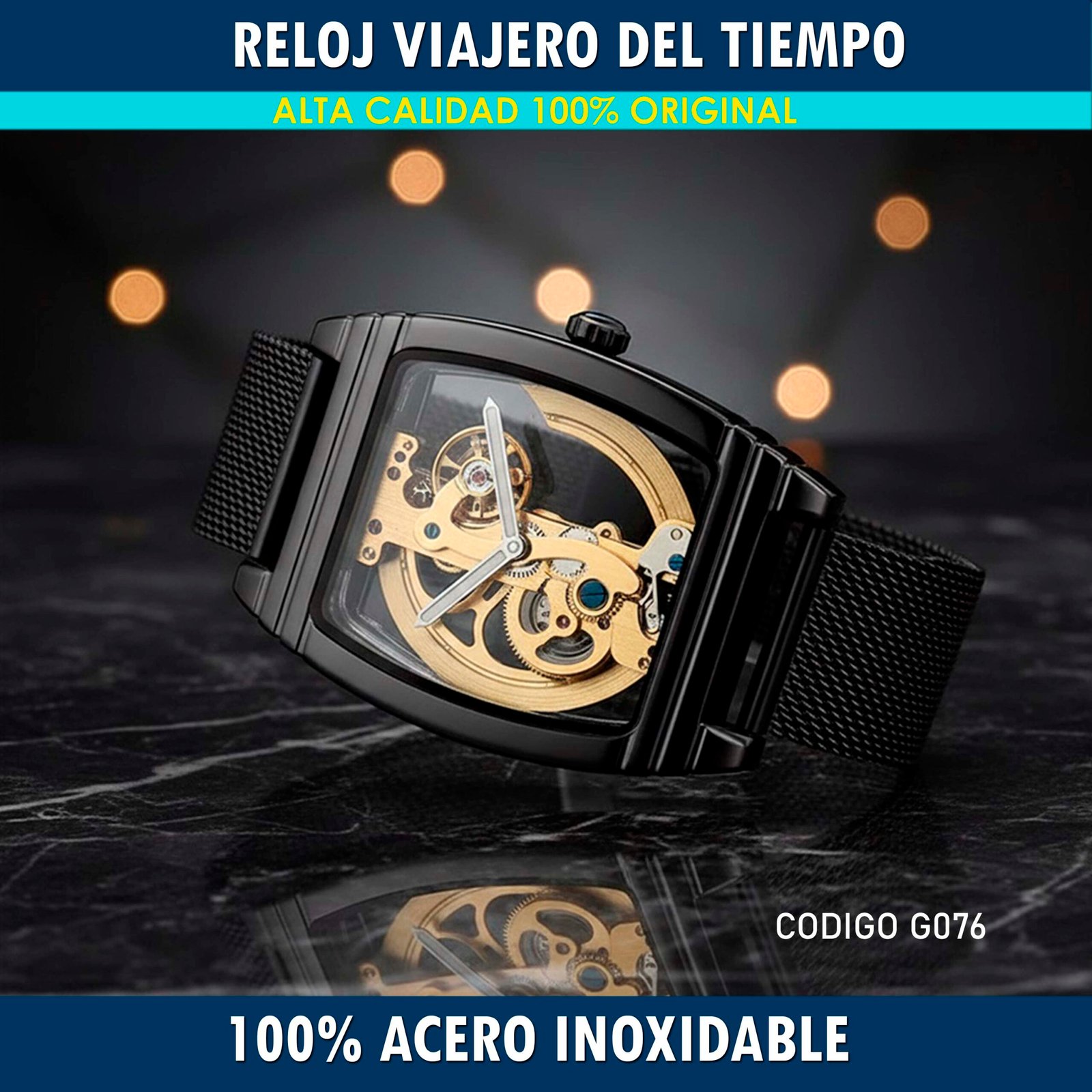 RELOJ VIAJERO DEL TIEMPO CUADRADO